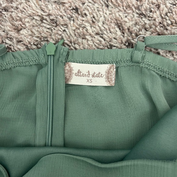 Altar’d State Green Mini Dress with Ruffle Size XS - Picture 2 of 2